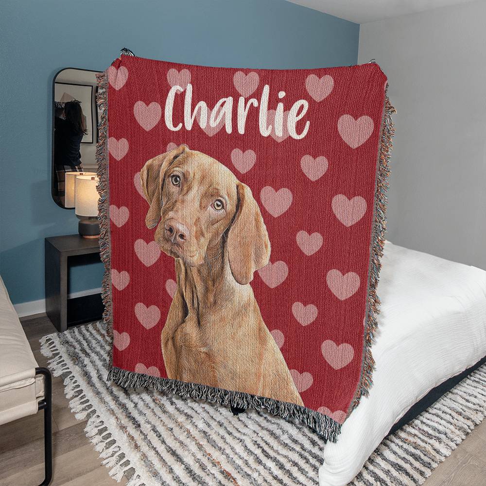 personalized dog blankets with name - with hearts