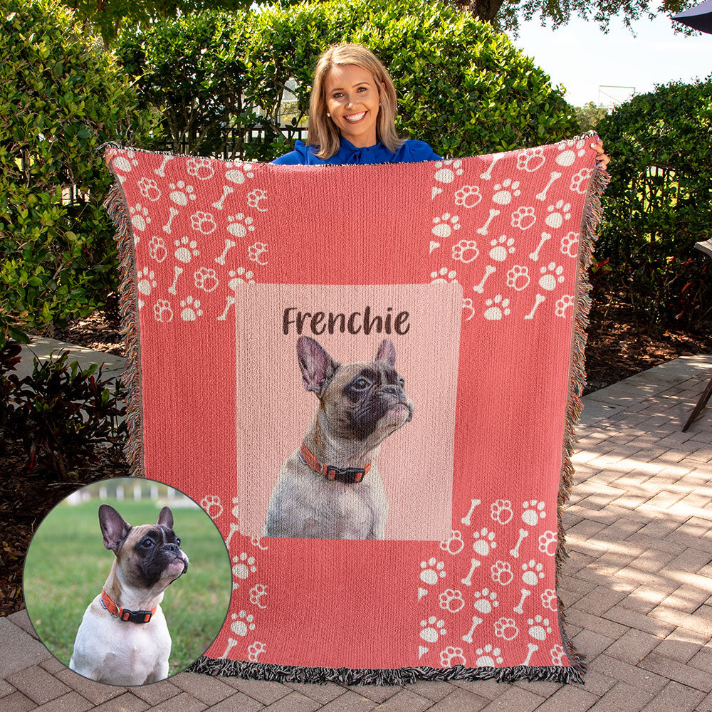 Custom Dog Blanket with picture - Pink