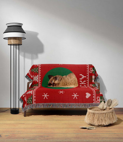 Ugly Christmas Jumper Style Custom Pet Blanket