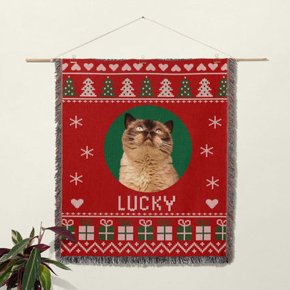 Ugly Christmas Jumper Style Custom Pet Blanket