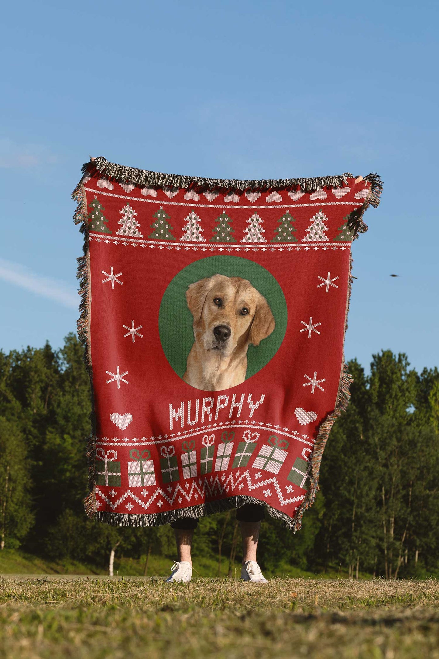 Ugly Christmas Jumper Style Custom Pet Blanket