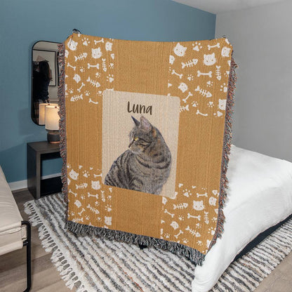 personalized cat blanket - orange