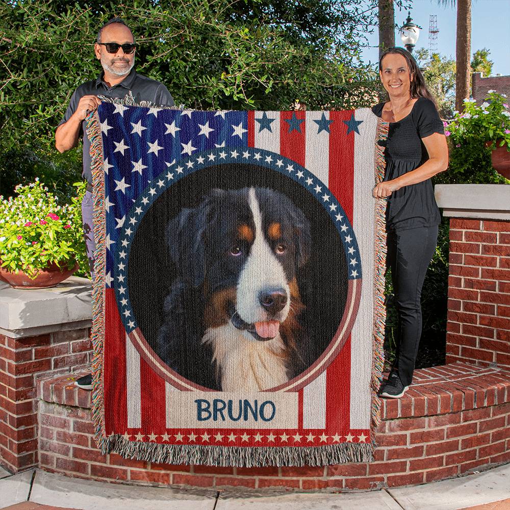 Custom Dog Blanket with picture patriotic