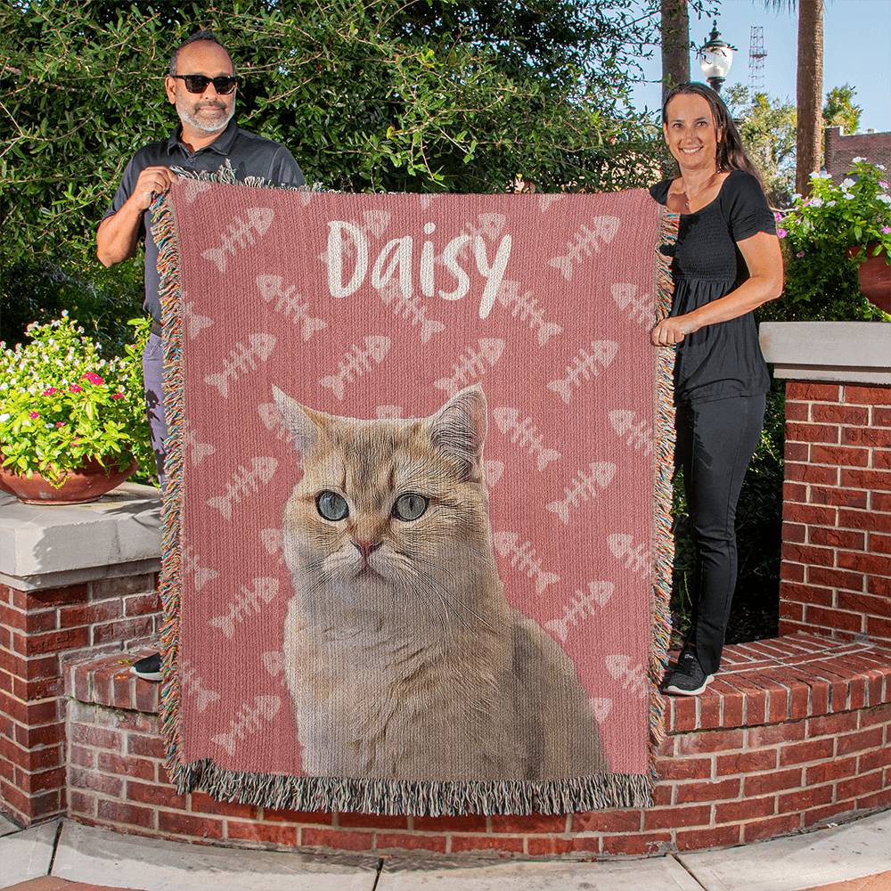 cat blanket personalized - custom image and name