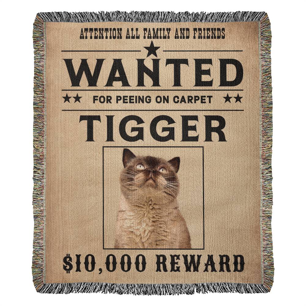 Custom cat blanket - Wanted Poster