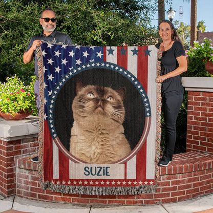 Patriotic Paws - Personalized Cat Blanket