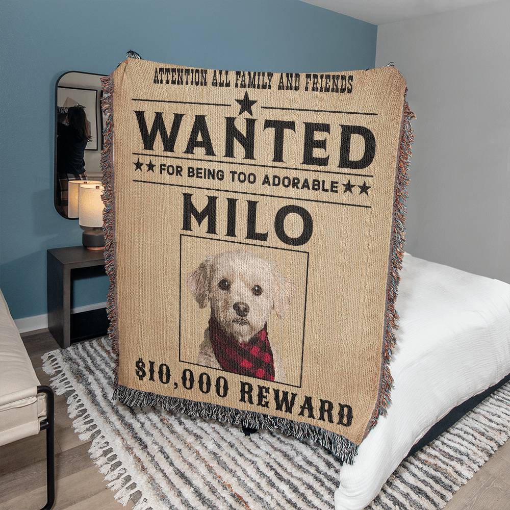 Custom Dog Blanket - Wanted Poster