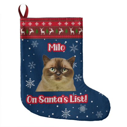 On Santa's List - Cartoon Style Custom Pet Stocking