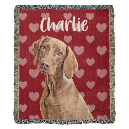 dog blanket with name - red