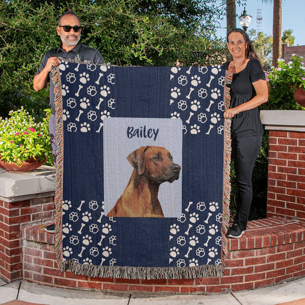 Custom Dog Blanket - Blue Patchwork Dog Blanket