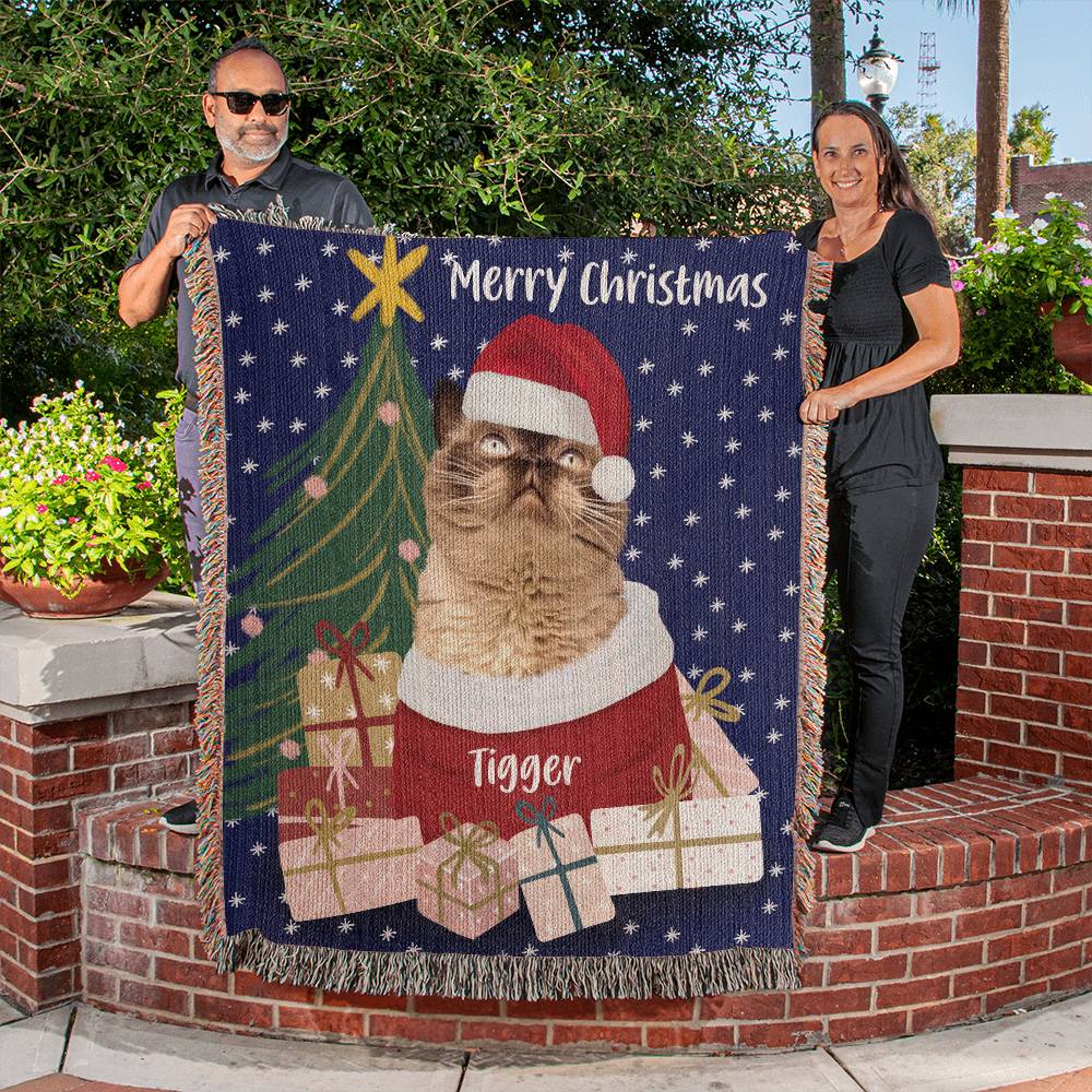 personalized cat blanket Christmas